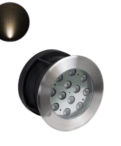 GloboStar® GLOBOSTAR® UNDERWATER-TUNI 90420 Υποβρύχιο Χωνευτό Σποτ για Σιντριβάνια/Πισίνες LED 12W 1080lm 30° DC 24V Αδιάβροχο IP68 Θερμό Λευκό 2700K Dimmable - Ανοξείδωτο Ατσάλι 304 - Φ18 x Υ11cm - Q17.5 - 3 Χρόνια Εγγύηση