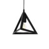 GloboStar® GLOBOSTAR® TRIANGLE 203-0159 Μοντέρνο Κρεμαστό Φωτιστικό Οροφής με Ντουί 1 x E27 AC 220-240V IP20 - Μάυρο - Μ24 x Π24 x Υ22cm