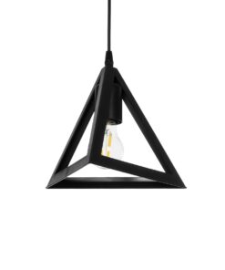 GloboStar® GLOBOSTAR® TRIANGLE 203-0159 Μοντέρνο Κρεμαστό Φωτιστικό Οροφής με Ντουί 1 x E27 AC 220-240V IP20 - Μάυρο - Μ24 x Π24 x Υ22cm