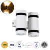 GloboStar® GloboStar® CANNONAL 60578 Φωτιστικό Τοίχου - Απλίκα Αρχιτεκτονικού Φωτισμού Εσωτερικού Χώρου Up & Down LED 20W 2300lm 30° AC 220-240V IP20 Μ12 x Π6.5 x Υ11cm - Θερμό Λευκό 2700K - Λευκό με Μαύρο - Bridgelux Chip - 3 Χρόνια Εγγύηση