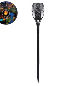 GloboStar® GloboStar® 71529 Αυτόνομο Ηλιακό Φωτιστικό LED SMD 5W 250lm με Ενσωματωμένη Μπαταρία 1200mAh - Φωτοβολταϊκό Πάνελ - Αισθητήρα Ημέρας-Νύχτας Φαναράκι Κήπου - Εφέ Φλόγας Διακοσμητικό Αυτόνομο Αδιάβροχο IP65 1500-2000K Φ11 x Υ75cm