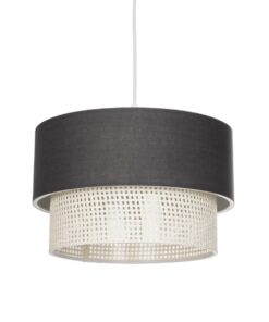 GloboStar® GLOBOSTAR® SISSIE 203-0140 Μοντέρνο Κρεμαστό Φωτιστικό Οροφής με Ντουί 1 x E27 AC 220-240V IP20 - Μαύρο & Μπεζ - Μ30 x Π30 x Υ23cm