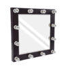GloboStar® GloboStar® MAKEUP MIRROR-80x80-2 Μοντέρνος Καθρέπτης Μακιγιάζ με Πλαίσιο Φυσικού Ξύλου με Διακόπτη On/Off 12 x E27 AC220-240V - Μ80 x Π7 x Υ80cm - Καφέ Wenge
