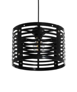 GloboStar® GLOBOSTAR® DOMINIC 202-0030 Μοντέρνο Κρεμαστό Φωτιστικό Οροφής με Ντουί 1 x E27 AC 220-240V IP20 - Μαύρο - Μ30 x Π30 x Υ70cm