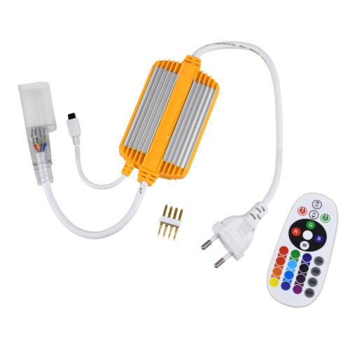 GloboStar® GloboStar® 70625 RGB Controller με Ασύρματο Χειριστήριο IR - Μεταλλάκτης Τροφοδοσίας AC/DC 230V Αδιάβροχος IP65 για OVALE 120° Degree Neon Flex LED RGB 4 Pin Max 1500W - Έως 100 Μέτρα