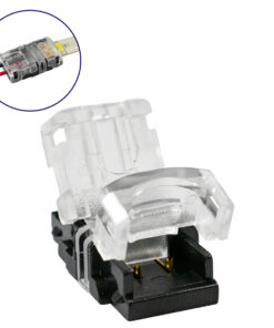 GloboStar® GloboStar® 70716 Αδιάβροχος Ταχυσύνδεσμος Ένωσης IP65 - Strip To Cable Connector για Ένωση 1 x Μονόχρωμης Αδιάβροχης Ταινίας LED Πλάτους 8mm με 1 x Καλώδιο Τροφοδοσίας