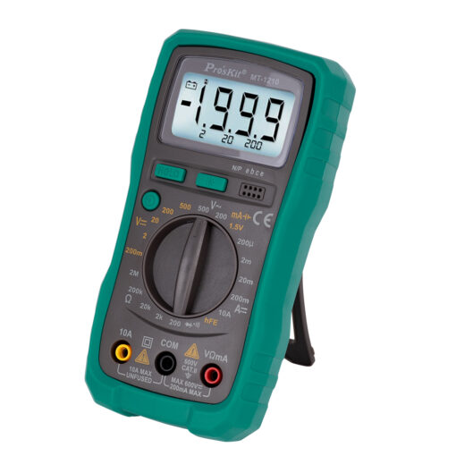 GloboStar® GloboStar® 79982 Ψηφιακό Πολύμετρο Proskit MT-1210 με Θήκη Προστασίας - Οθόνη 3 ½ - Buzzer και Βοηθητικό Φωτισμό