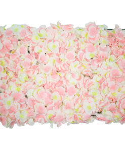 GloboStar® GloboStar® 78323 Συνθετικό Πάνελ Λουλουδιών - Κάθετος Κήπος Άγρια Ορτανσία Ροζ/Λευκό/Κίτρινο Μ60 x Υ40 x Π5cm