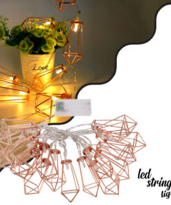 GloboStar® 79804 Διακοσμητική Γιρλάντα Bronze Cone 3 Μέτρα με Διακόπτη On/Off - 20 LED 2W με Μπαταρίες 2xAA & Διάφανο Καλώδιο IP20 Θερμό Λευκό 2700K Μ3m