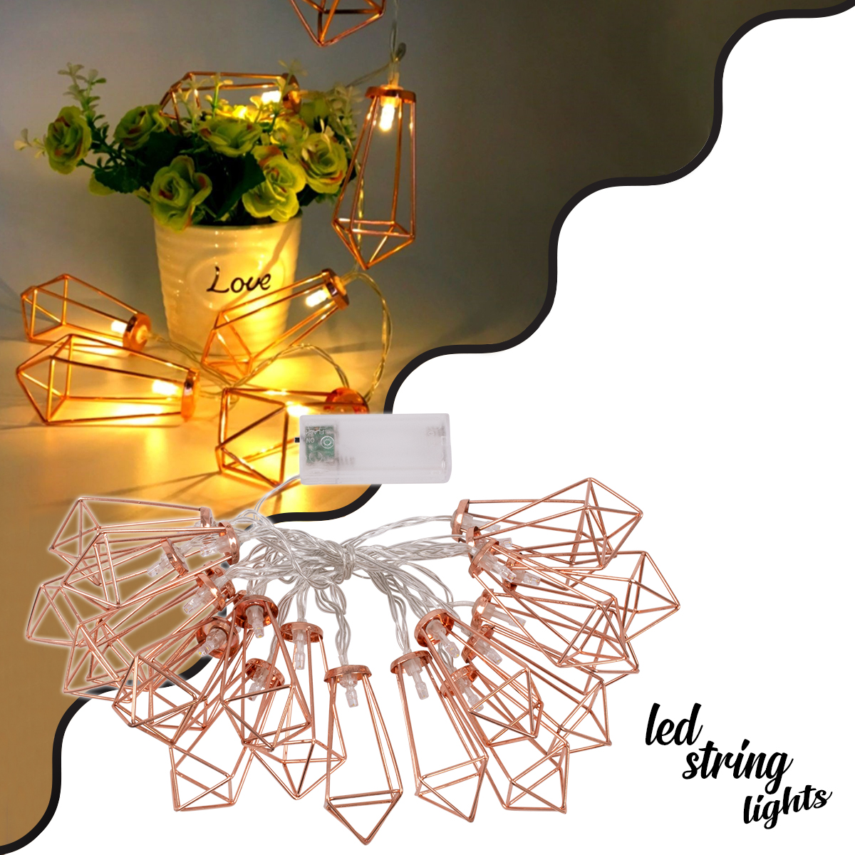 79804 Διακοσμητική Γιρλάντα Bronze Cone 3 Μέτρα με Διακόπτη On/Off - 20 LED 2W με Μπαταρίες 2xAA & Διάφανο Καλώδιο IP20 Θερμό Λευκό 2700K Μ3m 2 GloboStar® 79804 Διακοσμητική Γιρλάντα Bronze Cone 3 Μέτρα με Διακόπτη On/Off - 20 LED 2W με Μπαταρίες 2xAA & Διάφανο Καλώδιο IP20 Θερμό Λευκό 2700K Μ3m