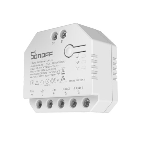 GloboStar® GloboStar® 80006 SONOFF DUALR3 - Wi-Fi Smart Switch Two Way Dual Relay & Power Measuring - 2 Output Channel