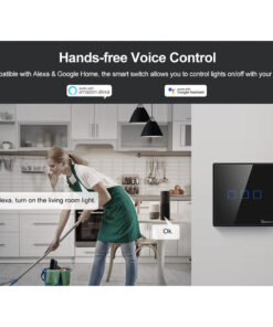 GloboStar® 80020 SONOFF T3EU3C-TX-EU-R2 - Wi-Fi Smart Wall Touch Button Switch 3 Way TX GR Series 22 80020 9