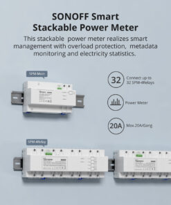 GloboStar® 80056 SONOFF SPM-4RELAY - Wi-Fi Smart Stackable Power Meter 32 80056 10