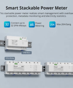 GloboStar® GloboStar® 80056 SONOFF SPM-4RELAY - Wi-Fi Smart Stackable Power Meter