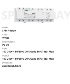 GloboStar® 80056 SONOFF SPM-4RELAY - Wi-Fi Smart Stackable Power Meter 42 80056 20