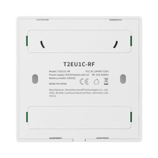 GloboStar® GloboStar® 80065 SONOFF T2EU1C-RF - 433MHz Wireless Smart Wall Touch Button Switch 1 Way - RF Series