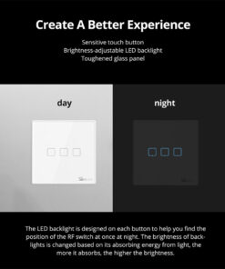 GloboStar® 80067 SONOFF T2EU3C-RF - 433MHz Wireless Smart Wall Touch Button Switch 3 Way - RF Series 25 80067 11