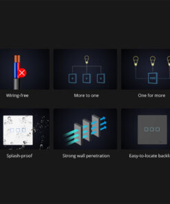 GloboStar® 80067 SONOFF T2EU3C-RF - 433MHz Wireless Smart Wall Touch Button Switch 3 Way - RF Series 18 80067 4