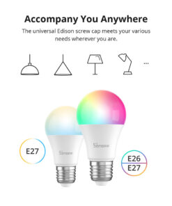 GloboStar® 80072 SONOFF B05-BL-A60 - LED BULB E27 A60 806lm 9W WiFi+Bluetooth RGBW (RED + Green + Blue + Cool White) Dimming Smart Bulb RGBW 35 80072 15