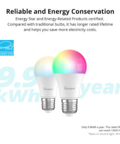 GloboStar® 80072 SONOFF B05-BL-A60 - LED BULB E27 A60 806lm 9W WiFi+Bluetooth RGBW (RED + Green + Blue + Cool White) Dimming Smart Bulb RGBW 25 80072 5jpg