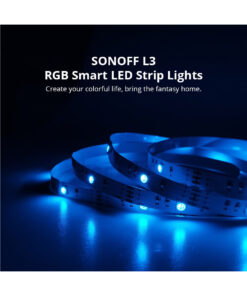 Alternative view of GloboStar® 80098 SONOFF L3-5M RGB Smart LED Strip Light WiFi 2.4GHz 90 SMD/5M 5050 5m Roll & Power Adapter DC 5V Max 10W
