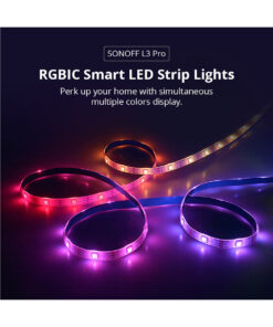 Alternative view of GloboStar® 80099 SONOFF L3-5M-PRO RGBIC Digital IC RGB Smart LED Strip Light WiFi 2.4GHz 90 SMD/M 5050 5m Roll & Power Adapter DC 5V Max 10W