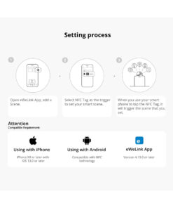 GloboStar® 80100 SONOFF 2 x PAIR NFC Tag Tap to Trigger Tap to Start Your Smart Life Carry-on or Sticker One Scene/NFC 18 80100 8