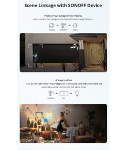 GloboStar® 80105 SONOFF S-CAM Slim Smart Home Security Camera WiFi 2.4GHz 1080P 130° Two Way Audio - Local & Cloud Storage - Nigh Vision - Motion Detection - Motion Alarm DC 5V 1A 23 80105 10