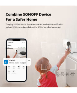 GloboStar® 80105 SONOFF S-CAM Slim Smart Home Security Camera WiFi 2.4GHz 1080P 130° Two Way Audio - Local & Cloud Storage - Nigh Vision - Motion Detection - Motion Alarm DC 5V 1A 25 80105 12