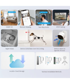 GloboStar® 80105 SONOFF S-CAM Slim Smart Home Security Camera WiFi 2.4GHz 1080P 130° Two Way Audio - Local & Cloud Storage - Nigh Vision - Motion Detection - Motion Alarm DC 5V 1A 17 80105 4