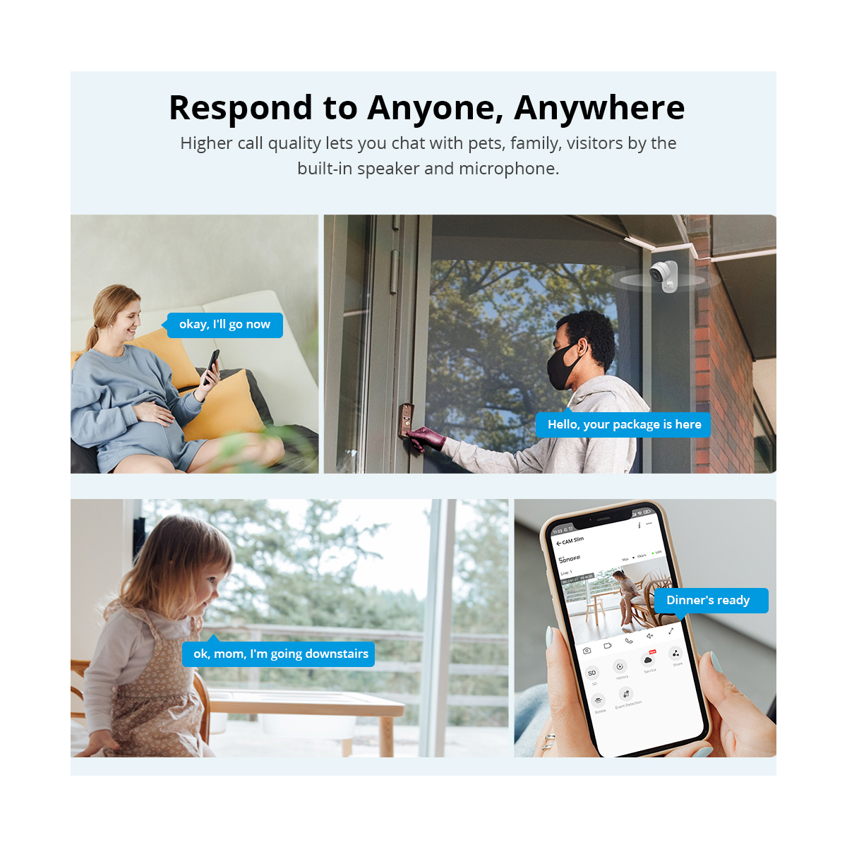 GloboStar® 80105 SONOFF S-CAM Slim Smart Home Security Camera WiFi 2.4GHz 1080P 130° Two Way Audio - Local & Cloud Storage - Nigh Vision - Motion Detection - Motion Alarm DC 5V 1A 7 GloboStar® 80105 SONOFF S-CAM Slim Smart Home Security Camera WiFi 2.4GHz 1080P 130° Two Way Audio - Local & Cloud Storage - Nigh Vision - Motion Detection - Motion Alarm DC 5V 1A - Image 5