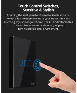 GloboStar® 80130 SONOFF T2EU1C-RF - 433MHz Wireless Smart Wall Touch Button Switch AC 100-240V Max 2A (2A/Way) 1 Way - RF Series 26 80130 11