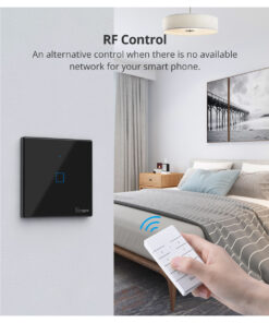 GloboStar® 80130 SONOFF T2EU1C-RF - 433MHz Wireless Smart Wall Touch Button Switch AC 100-240V Max 2A (2A/Way) 1 Way - RF Series 24 80130 9