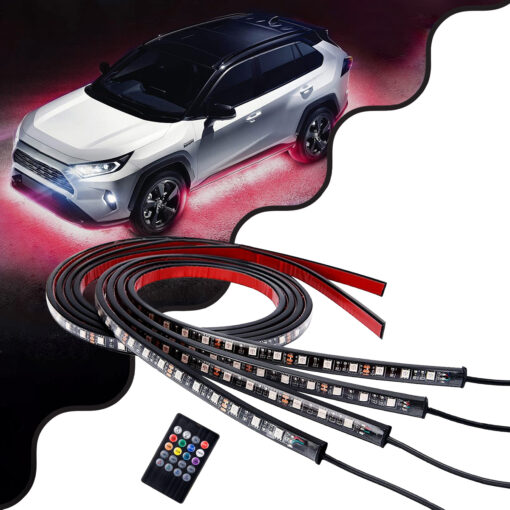 GloboStar® GloboStar® 85332 Car Underbody LED Tube Kit DC 12V 45W με Ασύρματο Χειριστήριο IR Αδιάβροχο IP68 Πολύχρωμο RGB