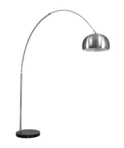 GloboStar® GLOBOSTAR® PRAGUE 00990 Μοντέρνο Επιδαπέδιο Φωτιστικό με Ντουί 1 x E27 AC 220-240V IP20 - Νίκελ Βούρτσας - Μ210 x Π45 x Υ220cm