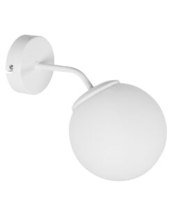 GloboStar® GloboStar® DALPH 203-0035 Vintage Επιτοίχιο Φωτιστικό Απλίκα Μονόφωτο 1 x E27 IP20 Λευκό Μέταλλο με Λευκό Γυαλί - M15 x Π25x Υ22cm