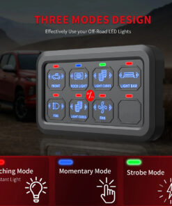 GloboStar® 81503 Ψηφιακό Πάνελ Ελέγχου Φωτισμού DIY Bluetooth για Οχήματα με 8 Διακόπτες On/Off DC 12-24V Max 1200W 60A Αδιάβροχο IP65 Μ12 x Π7 x Υ1.5cm - 2 Χρόνια Εγγύηση 23 81503 11