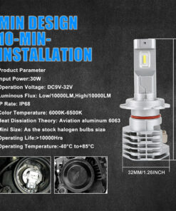 GloboStar® 81666 H7 M4 Line KIT Βασικού Φωτισμού Αυτοκινήτου & Μοτοσυκλέτας 3rd Generation Can-Bus Extreme Series LED CREE CXB COB 60W 6400lm DC 9-32V Αδιάβροχο IP68 Ψυχρό Λευκό 6000K 20 81666 10