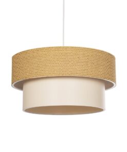 GloboStar® GLOBOSTAR® LIVA 203-0174 Μοντέρνο Κρεμαστό Φωτιστικό Οροφής με Ντουί 1 x E27 AC 220-240V IP20 - Μπεζ - Μ38 x Π38 x Υ30cm