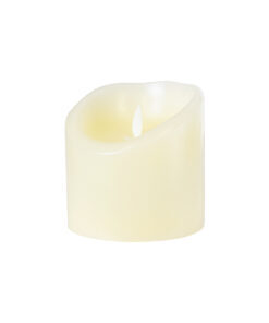 GloboStar® GloboStar® FIREFLAME 79541 Διακοσμητικό Realistic Κερί Παραφίνης με LED Εφέ Κινούμενης Φλόγας - Μπαταρίας & Ασύρματο Χειριστήριο IR Θερμό Λευκό 2700K Dimmable - Φ10 x Υ10cm