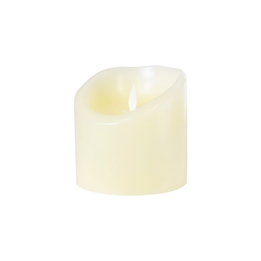 GloboStar® GloboStar® FIREFLAME 79541 Διακοσμητικό Realistic Κερί Παραφίνης με LED Εφέ Κινούμενης Φλόγας - Μπαταρίας & Ασύρματο Χειριστήριο IR Θερμό Λευκό 2700K Dimmable - Φ10 x Υ10cm