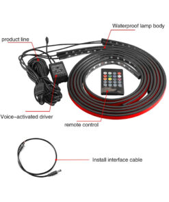 GLOBOSTAR® UNDERBODY 81841 Κιτ Διακοσμητικού Φωτισμού Αυτοκινήτου με IR Ασύρματο Χειριστήριο LED 72W 4320lm 120° DC 12V Αδιάβροχο IP65 Πολύχρωμο RGB - 2 Τεμάχια x Μ90 x Π1.3 x Υ1.3cm & 2 Τεμάχια x Μ120 x Π1.3 x Υ1.3cm - Πακέτο 4 Τεμαχίων - 1 Χρόνο Εγγύηση 13 81841 5