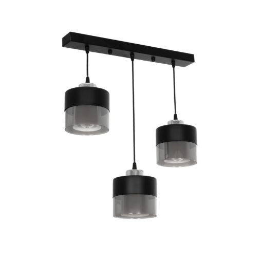 GloboStar® GLOBOSTAR® SHINEVA 201-0080 Vintage Κρεμαστό Φωτιστικό Οροφής με Ντουί 3 x E27 AC 220-240V IP20 - Μαύρο - Μ50 x Π14 x Υ45cm