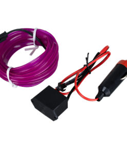 GloboStar® 82207 TUBE 360° Degree Διακοσμητική EL-Wire Neon Αυτοκινήτου Κορδόνι ΣΕΤ 3m 1W/3m 30lm/m 360° DC 12V με Βύσμα Αναπτήρα Αυτοκινήτου Αδιάβροχη IP68 Μωβ 7 82207 2