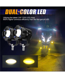 GloboStar® 82236 Ζευγάρι 2 x Προβολάκια Μοτοσυκλέτας TRANSFORMER 60W 6000lm 10° DC 12-80V Αδιάβροχα IP67 Κίτρινο & Ψυχρό Λευκό 6000K 19 82236 7