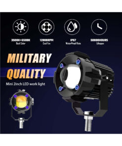 GloboStar® 82236 Ζευγάρι 2 x Προβολάκια Μοτοσυκλέτας TRANSFORMER 60W 6000lm 10° DC 12-80V Αδιάβροχα IP67 Κίτρινο & Ψυχρό Λευκό 6000K 20 82236 8