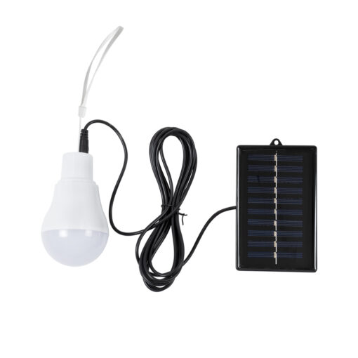 GloboStar® GLOBOSTAR® SOLARLAMP 71502 Λάμπα A60 LED 3W 150lm 260° DC 5V με Φωτοβολταϊκό Panel 5V 0.2W & Επαναφορτιζόμενη Μπαταρία Li-ion 3.2V 600mAh IP20 Ψυχρό Λευκό 6000K - Μ6 x Π6 x Υ10cm - 2 Χρόνια Εγγύηση