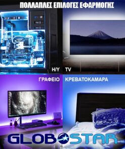 GLOBOSTAR® CHROMAWAVE 70411 Σετ Ταινίας με IR Ασύρματο Χειριστήριο & Τροφοδοτικό LED 36W/5m 2880lm/5m 120° AC 220-240V IP20 150 x SMD5050 Chip/5m Πολύχρωμο RGB Dimmable - Μ500 x Π1 x Υ0.2cm - Ρολό 5 Μέτρων - 2 Χρόνια Εγγύηση 18 8460e2 70411 9