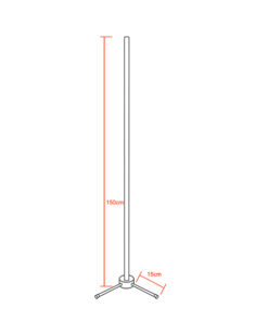 GloboStar® Μοντέρνο Minimal Επιδαπέδιο Μαύρο Φωτιστικό 150cm LED 24 Watt με Ασύρματο Χειριστήριο RF & Dimmer Πράσινο GloboStar ALIEN Design GLOBO-150-5