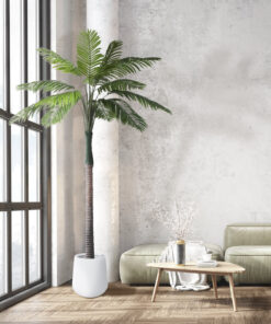 GloboStar® Artificial Garden MISSOURI 20692 Διακοσμητικό Πολυεστερικό Τσιμεντένιο Κασπώ Γλάστρα - Flower Pot Λευκό Φ45 x Υ45cm 23 84d7b4 20088 20692